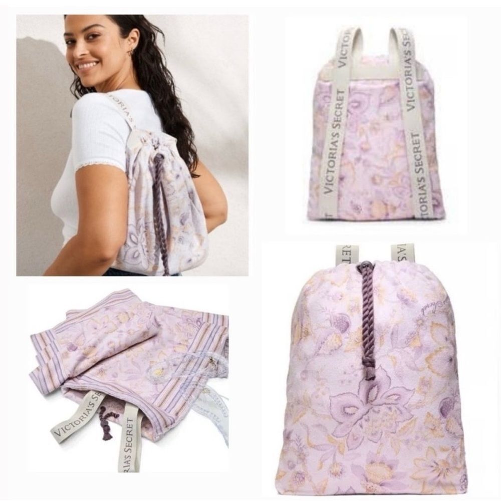 Victoria's Secret Lavender Floral 2 in 1 Towel Backpack - Convertible Style